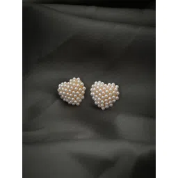 Carlton London 18kt Gold Plated Pearl Heart Stud Earring-picture-28