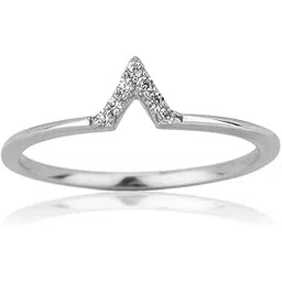 carlton london 925 Sterling Silver-Women Rhodium-Plated V-Shaped CZ-Studded Finger Ring-picture-10