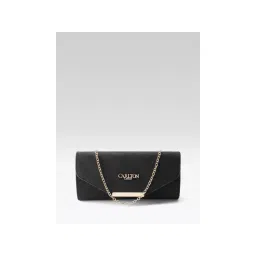 Carlton London Black Textured Envelope Clutch with Detachable Strap-picture-37