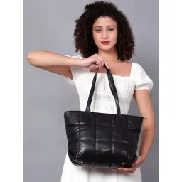 Carlton London Black Textured Large Tote Handbag-picture-32