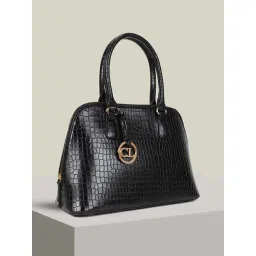 Carlton London Black Textured Medium Handbag-picture-39