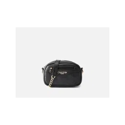 Carlton London Black Textured Synthetic Sling Bag with Detachable Strap-picture-32