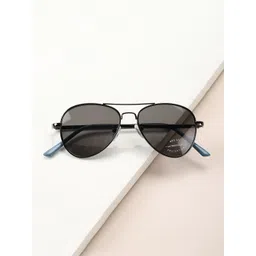 Carlton London Boys Black Lens & Gunmetal-Toned Aviator Sunglasses with UV Protected Lens-picture-56
