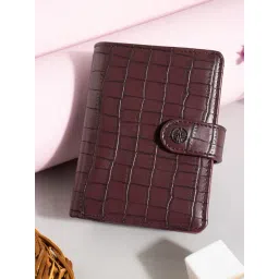 Carlton London Coffee Textured Bi-Fold Wallet for Women-picture-14