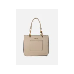 Carlton London Cream Textured Tote Bag with Gold Chain-Link Handles-picture-29