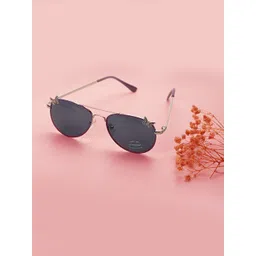 Carlton London Girls Black Lens & Silver-Toned Aviator Sunglasses with UV Protected Lens-picture-39