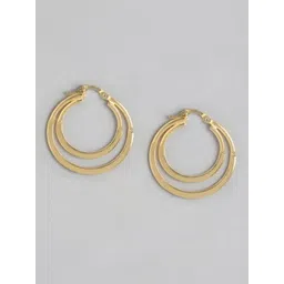 Carlton London Gold-Plated Circular Hoop Earrings-picture-27