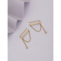 Carlton London Gold-Plated Contemporary Drop Earrings-picture-22