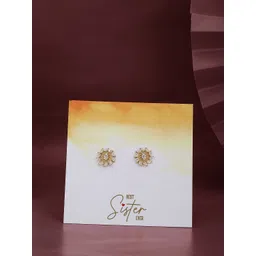 Carlton London Gold-Plated Floral Studs Earrings-picture-20