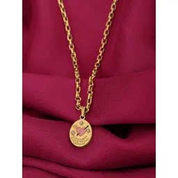 Carlton London Gold-Plated Oval Pendant with Chain-picture-40