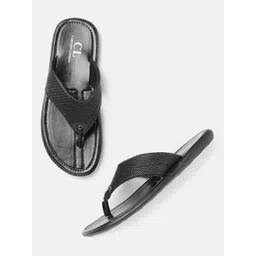 Carlton London Men Black Basketweave Textured Comfort Sandals-picture-28