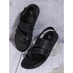 Carlton London Men Black Comfort Sandals-picture-20