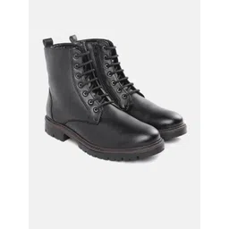 Carlton London Men Black Solid Biker Boots-picture-29