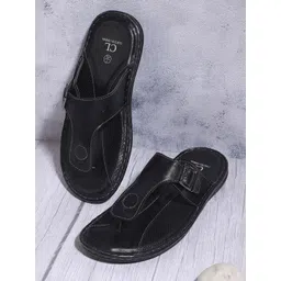 Carlton London Men Black Solid Comfort Sandals-picture-37