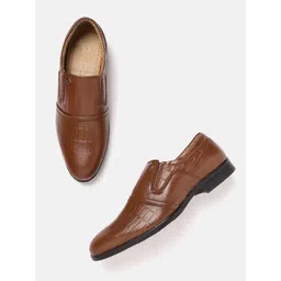 Carlton London Men Croc Textured Leather Formal Slip-Ons-picture-17