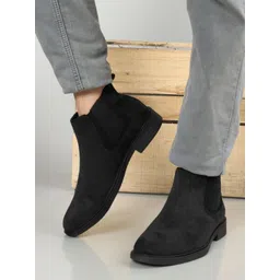 Carlton London Men Mid Top Block Heel Chelsea Boots-picture-40