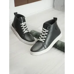 Carlton London Men Mid-Top Comfort Insole Contrast Sole Lace-Ups Sneakers-picture-27