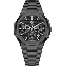carlton london Men Stainless Steel Analog Watch | Black Waterproof Watches for Men Boys Male | Fashionable Trendy Quartz Movement Wrist Watch - CLSDBLKM-picture-28