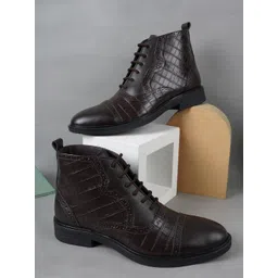 Carlton London Men Textured Mid-Top Regular Boots-picture-44
