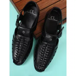 Carlton London Men Textured Shoe-Style Sandals-picture-18