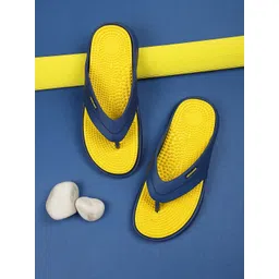 Carlton London Men Yellow & Navy Blue Thong Flip-Flops-picture-31