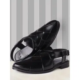 Carlton London Men's Black Back Strap Sandals-picture-31