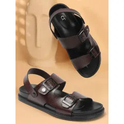 Carlton London Men's Brown Sling Back Sandals-picture-41