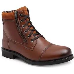 carlton london Men's Regular Lace-Up Boot with Round Toe for Casual and Party Use-picture-23
