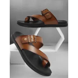 Carlton London Men's Tan Toe Ring Sandals-picture-16