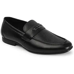 carlton london Men's Textured Slip-On Leather Loafers for Office Use, Formal Use-picture-11