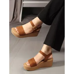 Carlton London Party Wedge Sandals with Buckles-picture-25