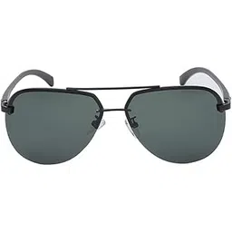 carlton london Premium-Men's-Black & Green Toned Polarised and UV Protected Lens Aviator Sunglasses-picture-15