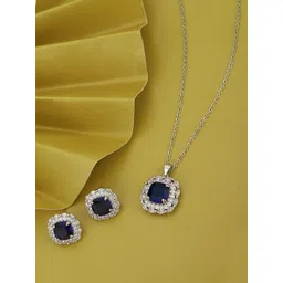 Carlton London Premium Rhodium-Plated CZ Jewellery Set-picture-24