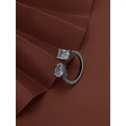 Carlton London Premium Rhodium-Plated CZ Studded Adjustable Finger Ring-picture-18