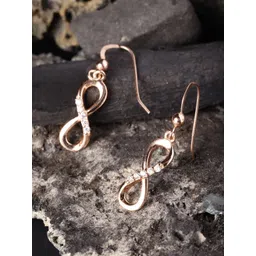 Carlton London Rose Gold-Plated 925 Sterling Silver Stone-Studded Drop Earrings-picture-33