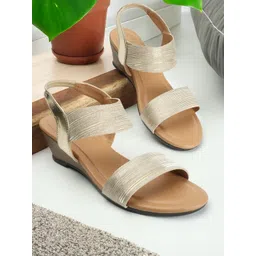 Carlton London Shimmered Open Toe Wedge Heels-picture-20