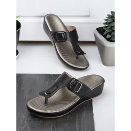 Carlton London Textured Buckle Detailed Comfort Heels-picture-27