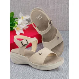 Carlton London Textured Buckle Detailed Comfort Heels-picture-28