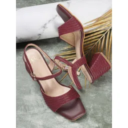 Carlton London Textured Open Toe Block Heels-picture-40