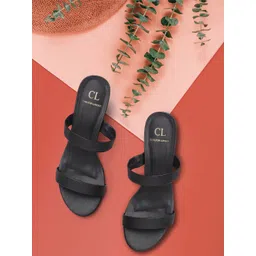 Carlton London Women Black Solid Open-Toe Block Heels-picture-31