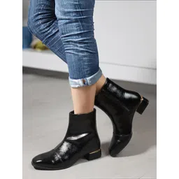 carlton london Women Casual Textured Zippered Boots Boots For Women-picture-13