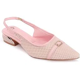 carlton london Women Comfortable Block Heel Pointed Toe Slingback Fashion Shoes for Daily use, Office use, Casual use-picture-31