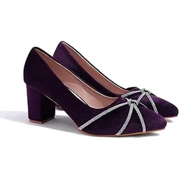 carlton london Women Comfortable Block Heel Pointed Toe Slip On Fashion Shoes for Daily use, Office use, Casual use-picture-28