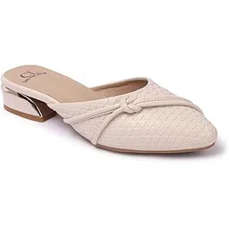 carlton london Women Comfortable Block Heel Pointed Toe Strapless Fashion Shoes for Party, Office use, Casual use-picture-35