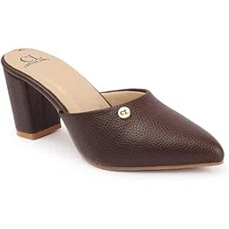 carlton london Women Comfortable Fashion Pointed Toe Heeled Mule Shoes for Daily use, Office use, Casual use-picture-10