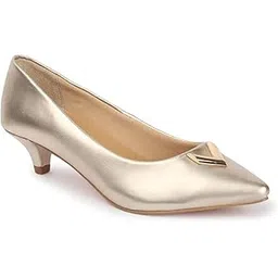 carlton london Women Comfortable Kitten Heel Pointed Toe Slip-On Fashion Pump for Party, Wedding, Office and Casual Use-picture-39