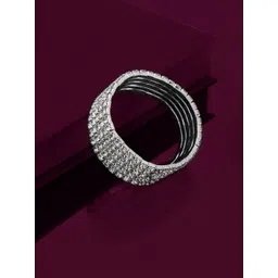 Carlton London Women Cubic Zirconia Rhodium-Plated Bracelet-picture-27