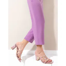 Carlton London Women Embellished Block Heel Open Toe Sandals-picture-39