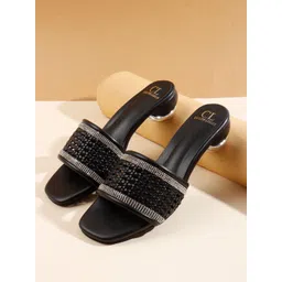 Carlton London Women Embellished Ethnic Block Heel Sandals-picture-29