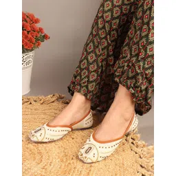 Carlton London Women Embellished Ethnic Mojaris Flats-picture-10